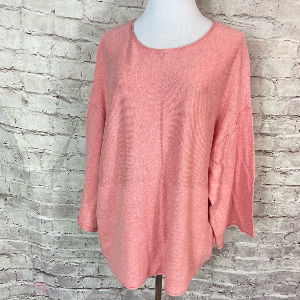 PureJill Kimono Knit Top Orange Boxy